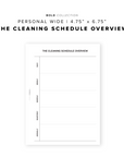 PR97 - The Cleaning Schedule Overview - Printable Insert