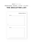 PR79 - The Declutter List - Printable Insert