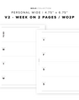 PR96 - V2 Week on 2 Pages / WO2P - Printable Insert