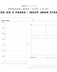 PR92 - Week on 2 Pages / WO2P - Printable Insert