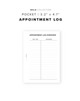 PR100 - Appointment Log - Printable Insert