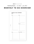 PR90 - Monthly To Do Overview - Printable Insert