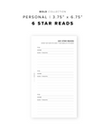 PR199 - 6 Star Reads - Printable Insert