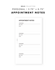 PR98 - Appointment Notes - Printable Insert