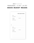 PR191 - Book Buddy Reads - Printable Insert