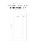 PR201 - Book Wishlist - Printable Insert