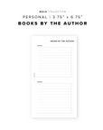 PR207 - Books by the Author - Printable Insert