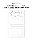 PR81 - Christmas Shopping List - Printable Insert