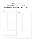 PR103 - Cornell Notes - Printable Insert
