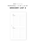 PR184 - Grocery List 2 - Printable Insert