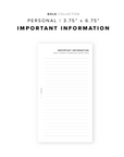 PR210 - Important Information - Printable Insert