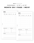 PR91 - Month on 1 Page / MO1P - Printable Insert