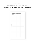 PR197 - Monthly Reads Overview - Printable Insert