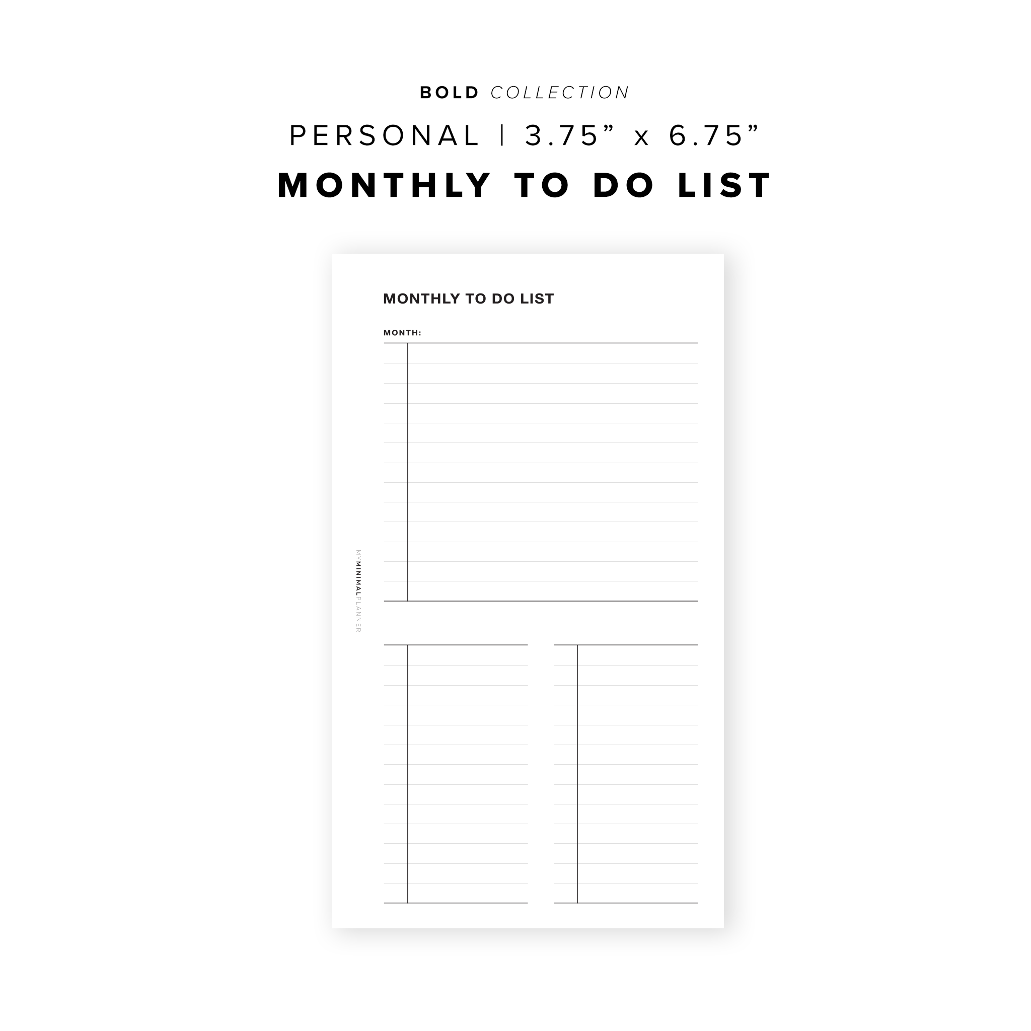 PR39 - Monthly To Do List - Printable Insert