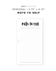 PR160 - Note to Self - Printable Insert