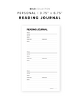 PR108 - Reading Journal - Printable Insert