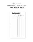 PR161 - The Book Log - Printable Insert