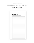 PR138 - To Watch - Printable Insert