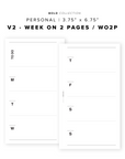 PR96 - V2 Week on 2 Pages / WO2P - Printable Insert