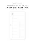 PR206 - Week on 1 Page / WO1P V3 - Printable Insert