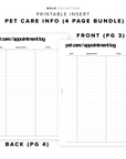 PR178 - Pet Care Information - Printable Insert