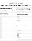 PR178 - Pet Care Information - Printable Insert