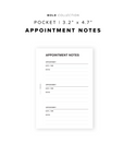 PR98 - Appointment Notes - Printable Insert