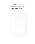 PR202 - Blank List - Printable Insert