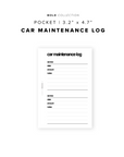 PR150 - Car Maintenance Log - Printable Insert
