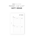 PR211 - Gift Ideas - Printable Insert