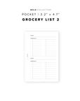 PR184 - Grocery List 2 - Printable Insert