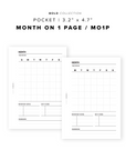 PR91 - Month on 1 Page / MO1P - Printable Insert