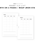 PR106 - Month on 2 Pages / MO2P - Printable Insert