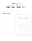PR83 - Monthly Favorites - Printable Insert