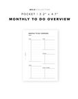 PR90 - Monthly To Do Overview  - Printable Insert