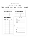 PR178 - Pet Care Information - Printable Insert