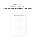 PR192 - The Never Ending TBR List - Printable Insert