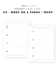 PR96 - V2 Week on 2 Pages / WO2P - Printable Insert