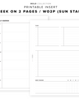 PR92 - Week on 2 Pages / WO2P - Printable Insert