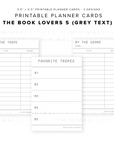 PPC18 - The Book Lovers 5 - Printable Planner Cards