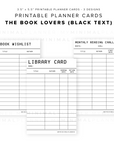 PPC03 - The Book Lovers - Printable Planner Cards