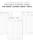 PPC03 - The Book Lovers - Printable Planner Cards