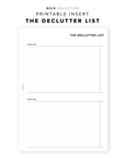 PR79 - The Declutter List - Printable Insert