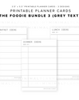 PPC19 - The Foodie Bundle 3 - Printable Planner Cards