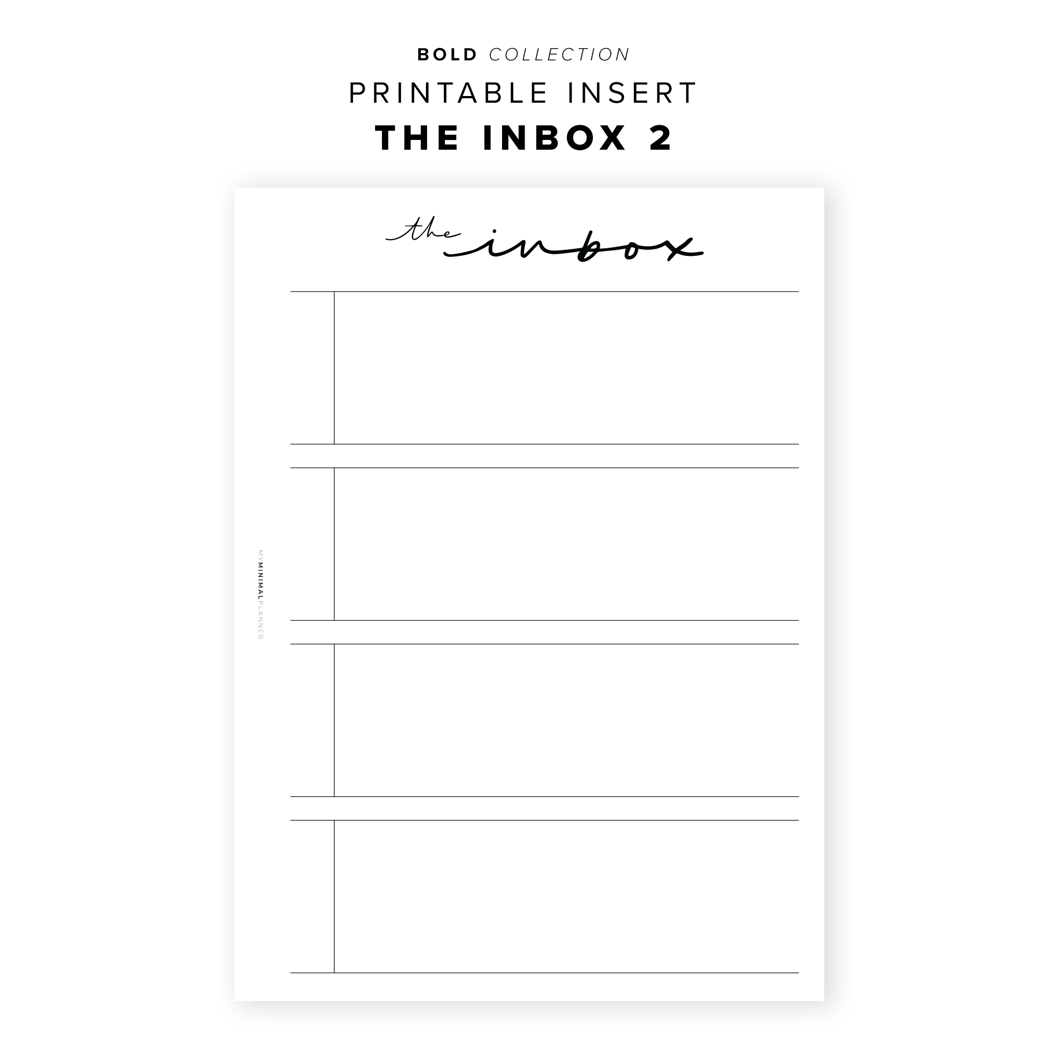 PR160 - Note to Self - Printable Insert – My Minimal Planner