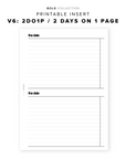 PR143 - V6: 2 Days on 1 Page / 2DO1P - Printable Insert