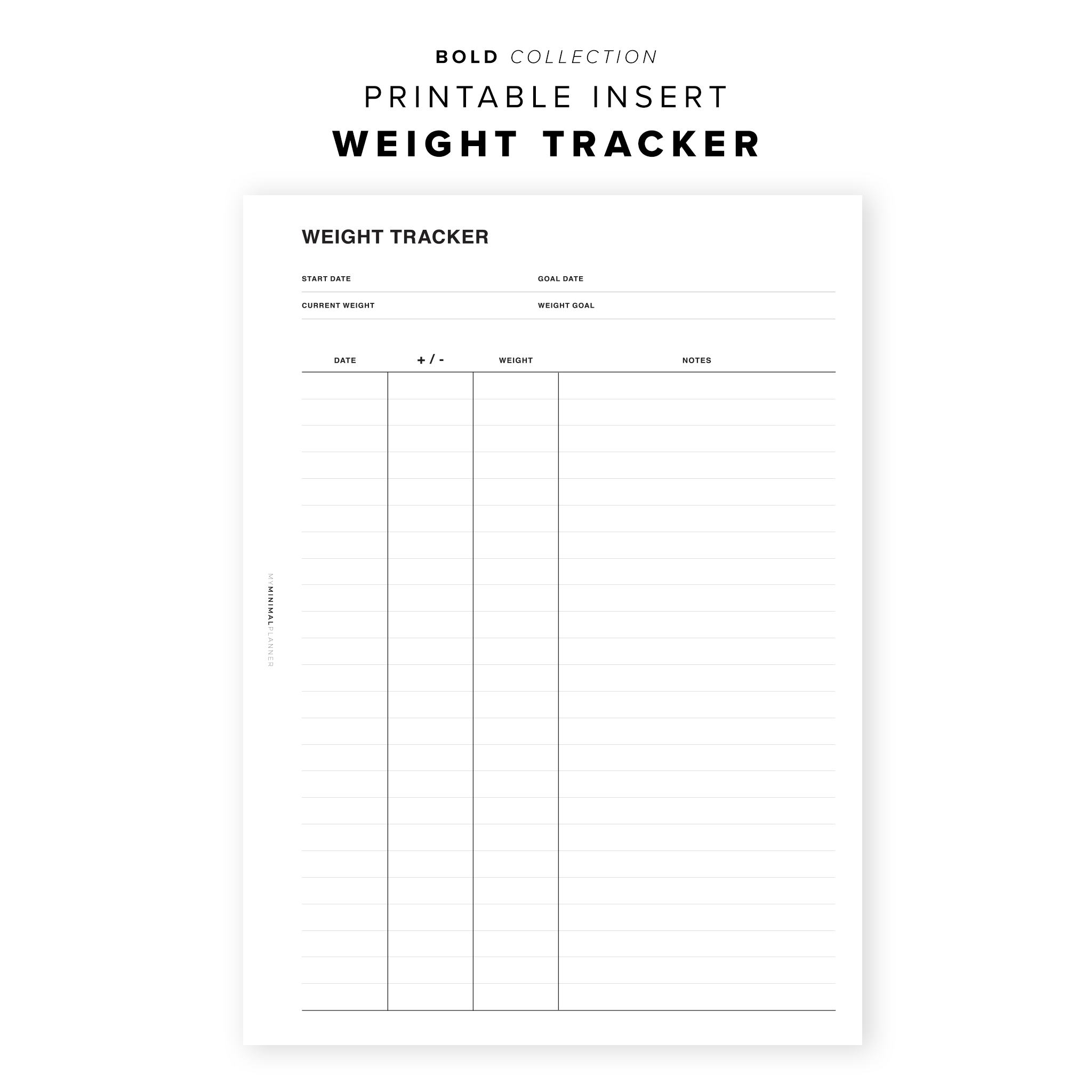 Weight Tracker Printable