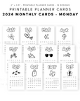 PPC24 - 2024 Monthly Planner Cards - Printable Planner Cards
