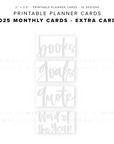 PPC31 - 2025 Monthly Planner Cards - Printable Planner Cards