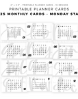 PPC31 - 2025 Monthly Planner Cards - Printable Planner Cards